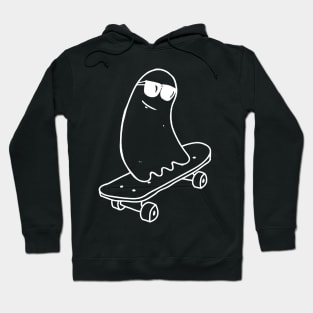 Cool Ghost on Skateboard Funny Skateboarding Gift Hoodie